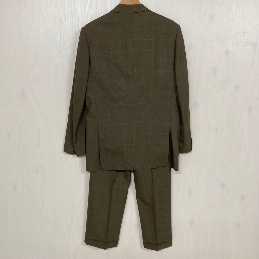 PERIPHERIQUE Men's L Equivalent Brown Setup Suit Check
