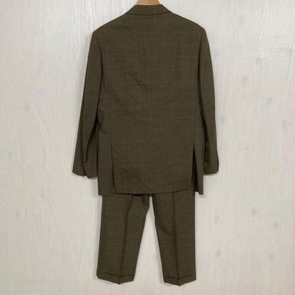 PERIPHERIQUE Men's L Equivalent Brown Setup Suit Check