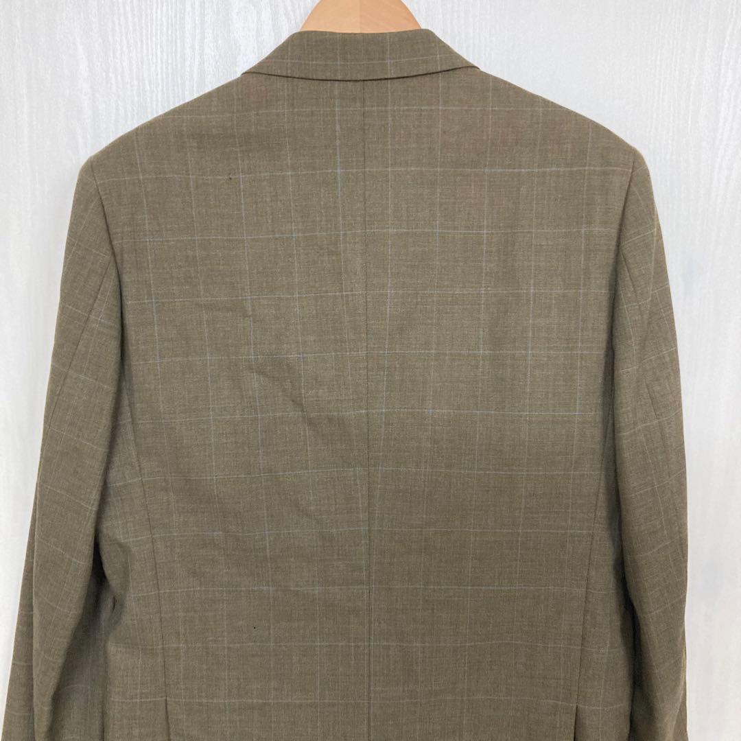 PERIPHERIQUE Men's L Equivalent Brown Setup Suit Check