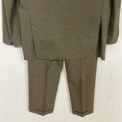 PERIPHERIQUE Men's L Equivalent Brown Setup Suit Check