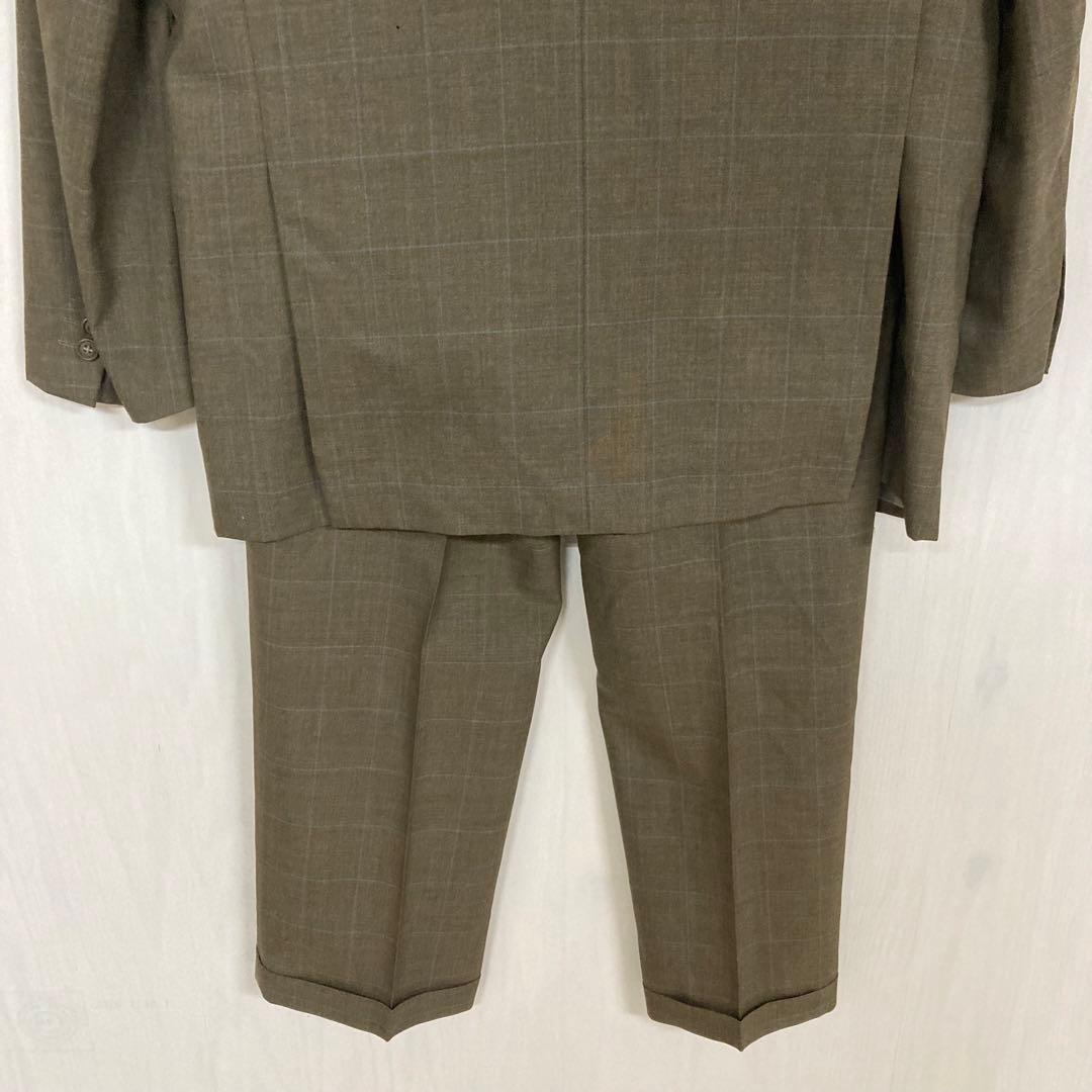 PERIPHERIQUE Men's L Equivalent Brown Setup Suit Check