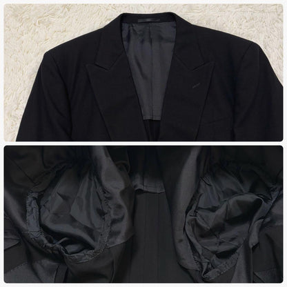 90s vintage double breasted setup adjuster black unlined