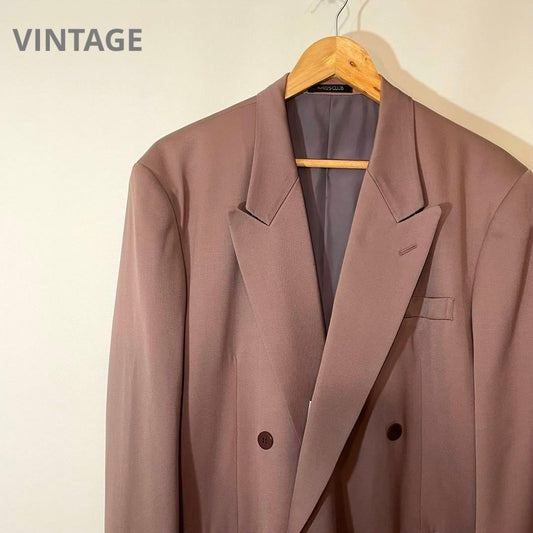[VINTAGE] Setup suit double tailored purple purple 90s