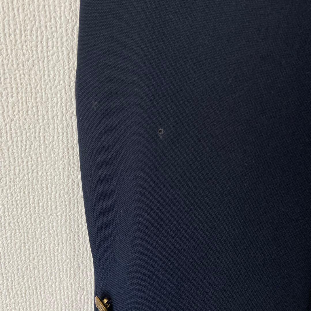 Vintage USA made wool blend tailored jacket navy blue blazer gold buttons