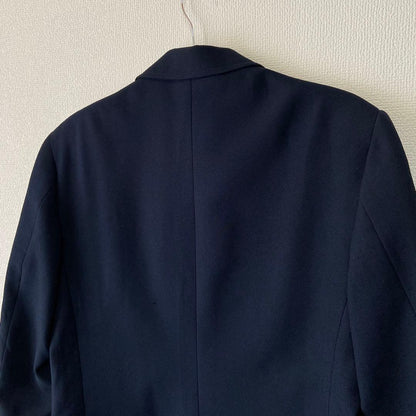 Vintage USA made wool blend tailored jacket navy blue blazer gold buttons