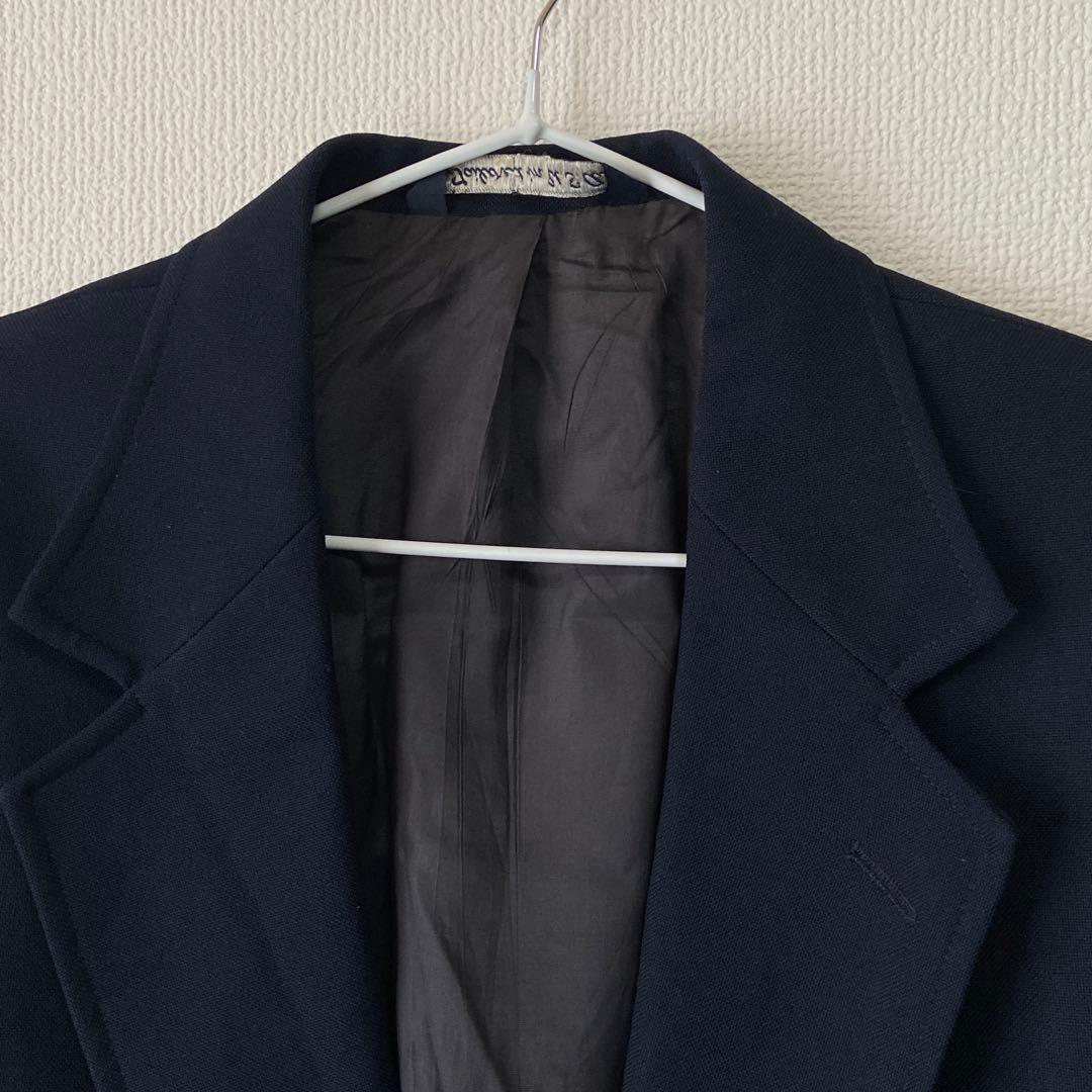 Vintage USA made wool blend tailored jacket navy blue blazer gold buttons