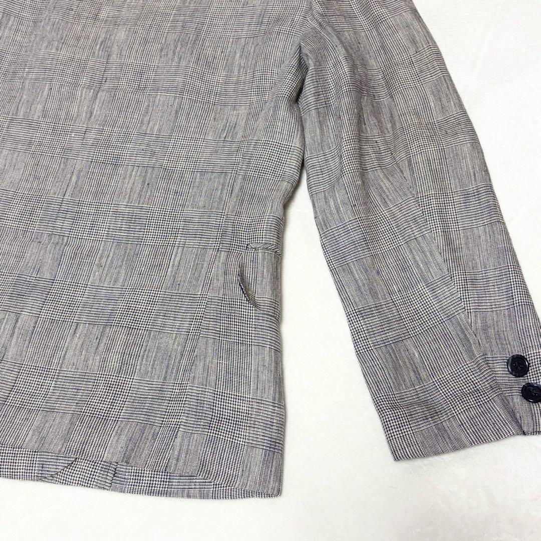★Good Condition★Yves Saint Laurent Tailored Jacket 7 Double 100% Linen