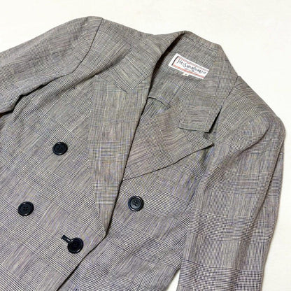 ★Good Condition★Yves Saint Laurent Tailored Jacket 7 Double 100% Linen