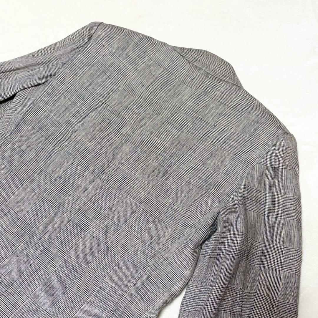 ★Good Condition★Yves Saint Laurent Tailored Jacket 7 Double 100% Linen