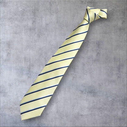 Very good condition★ Feng Shui good luck necktie Improves money luck, business negotiations, and work luck Yellow x stripe