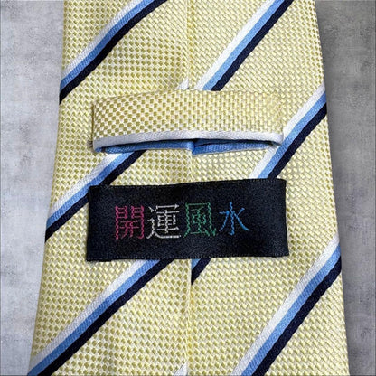 Very good condition★ Feng Shui good luck necktie Improves money luck, business negotiations, and work luck Yellow x stripe