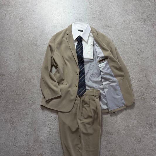 Men's Vintage Beige Setup Suit Good Condition M Size Single