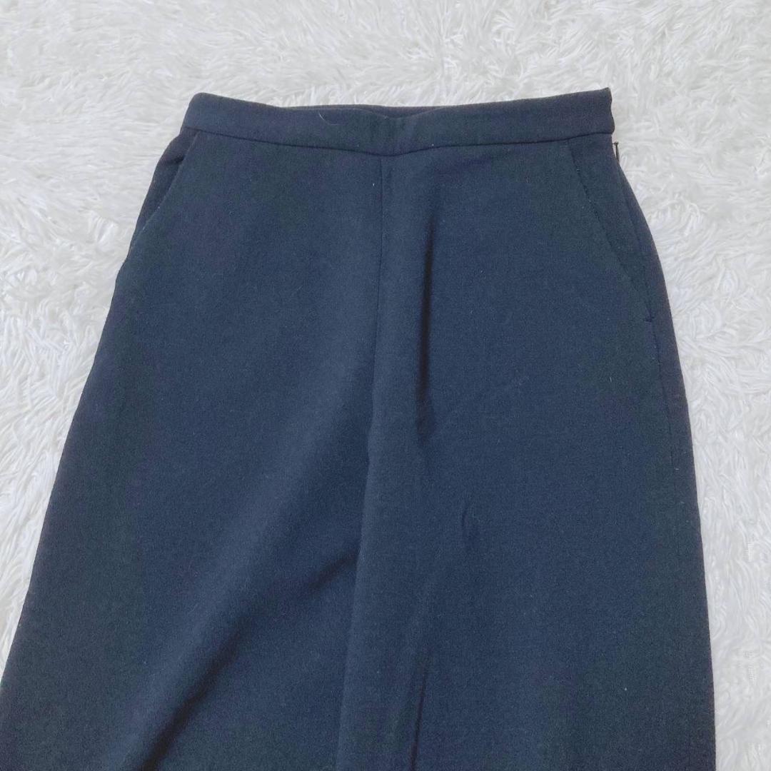 Simplicity wide pants straight front tuck on/off navy