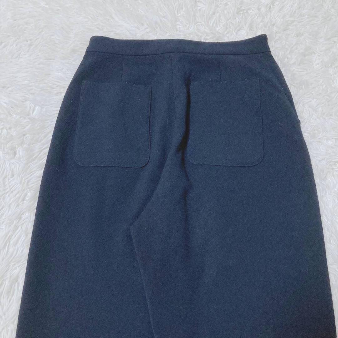 Simplicity wide pants straight front tuck on/off navy