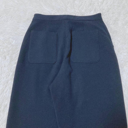 Simplicity wide pants straight front tuck on/off navy