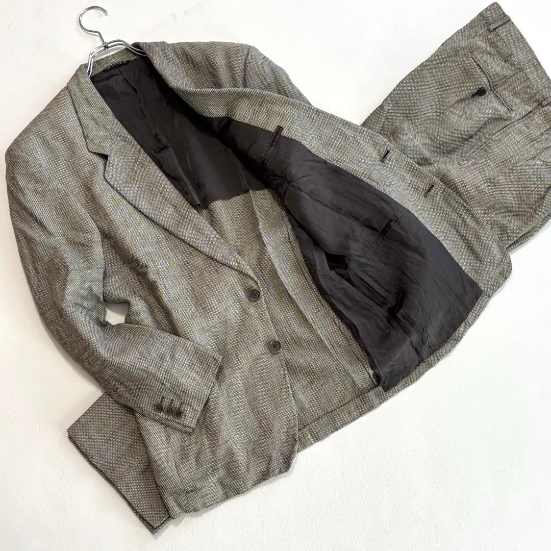 Gianfranco Ferret [three-way blend wool linen silk] suit set L Birdseye