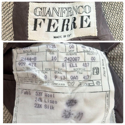 Gianfranco Ferret [three-way blend wool linen silk] suit set L Birdseye