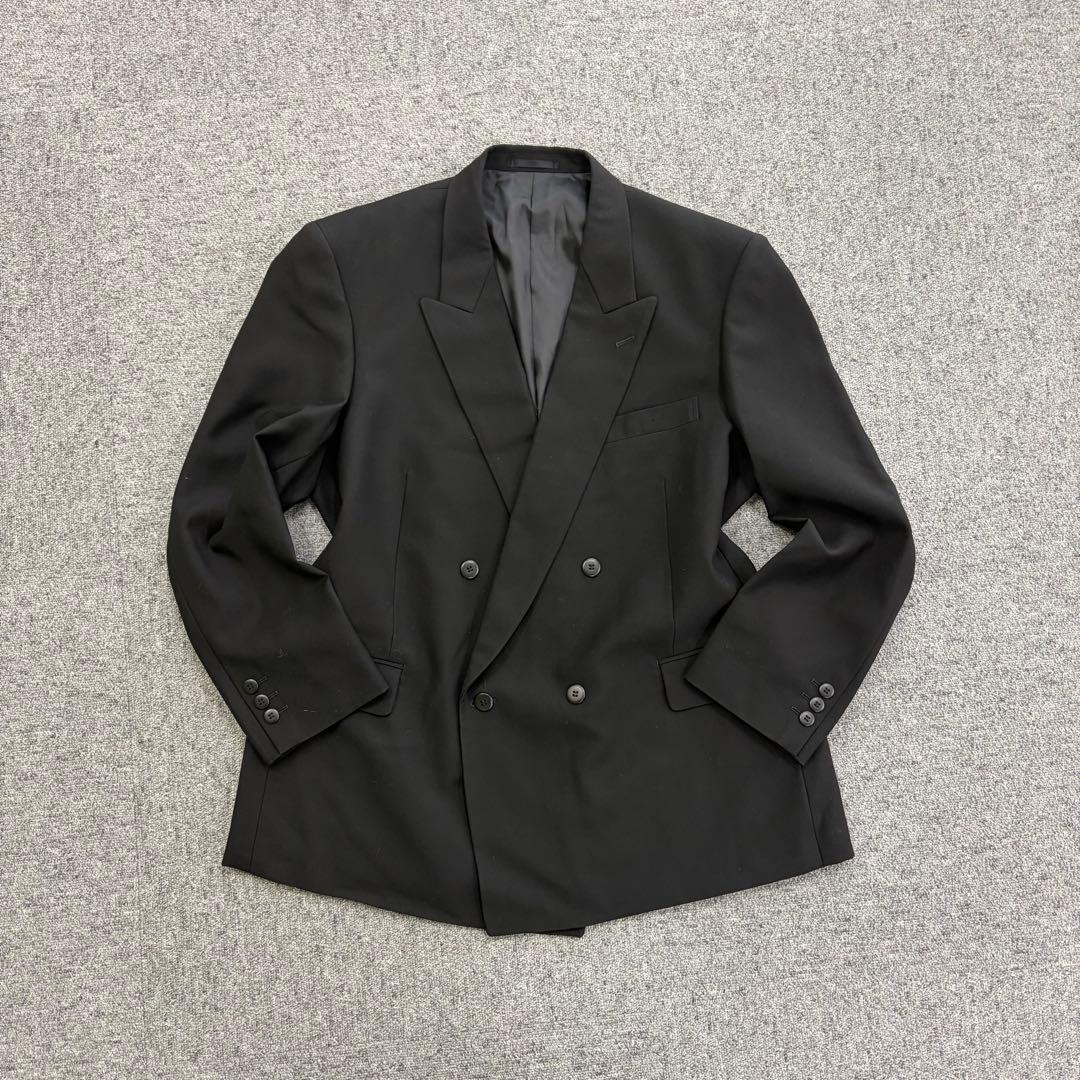 90's vintage double breasted suit setup black wedding