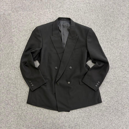 90's vintage double breasted suit setup black wedding