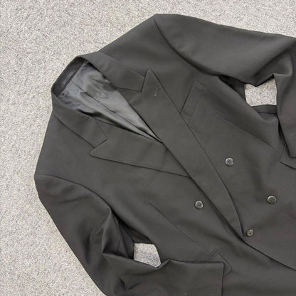 90's vintage double breasted suit setup black wedding
