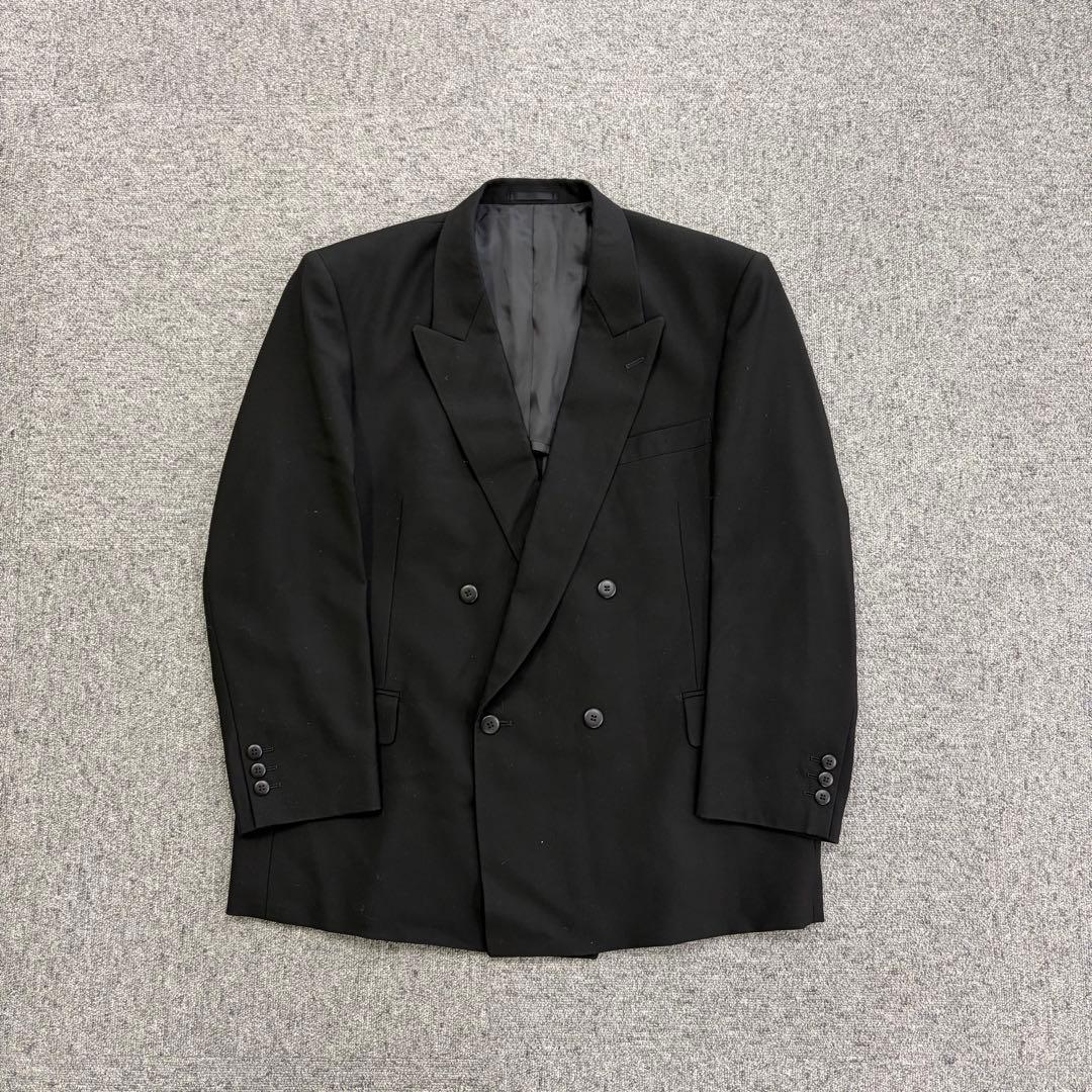 90's vintage double breasted suit setup black wedding