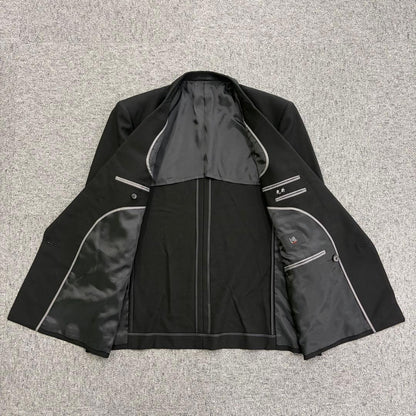 90's vintage double breasted suit setup black wedding