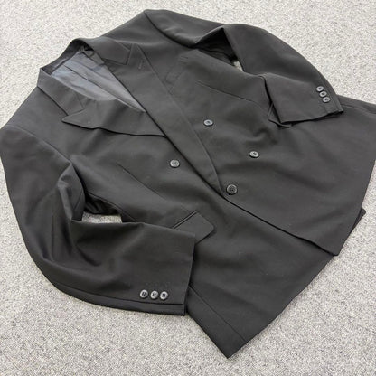 90's vintage double breasted suit setup black wedding