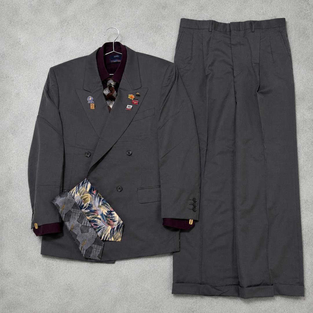 Luxurious 5-piece set 90s vintage Japanese double suit shirt pins cufflinks