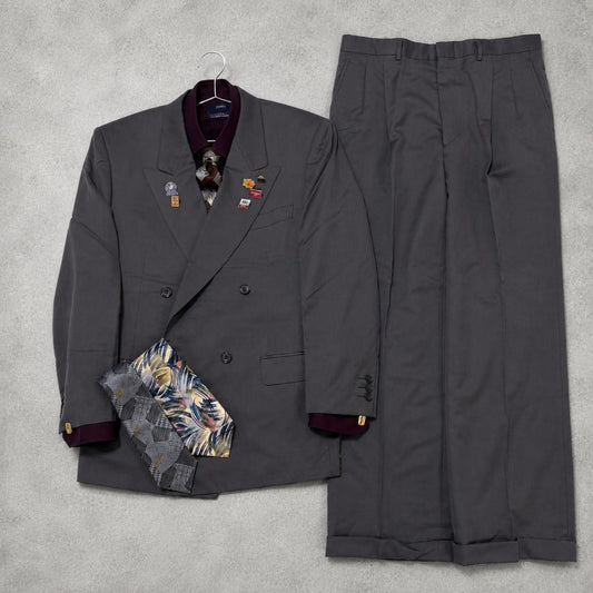 Luxurious 5-piece set 90s vintage Japanese double suit shirt pins cufflinks