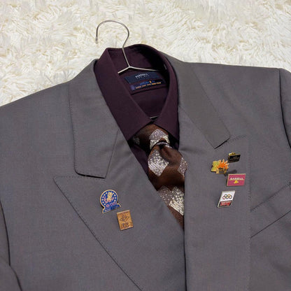 Luxurious 5-piece set 90s vintage Japanese double suit shirt pins cufflinks