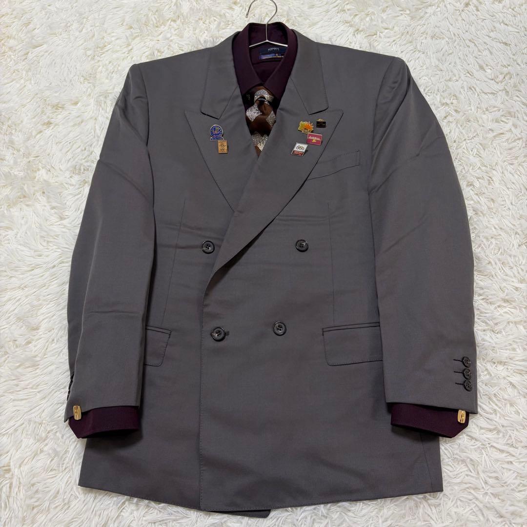 Luxurious 5-piece set 90s vintage Japanese double suit shirt pins cufflinks