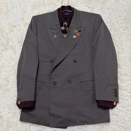 Luxurious 5-piece set 90s vintage Japanese double suit shirt pins cufflinks