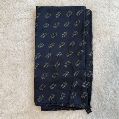 Made in Italy 100% Silk Scarf Navy Pocket Square All-over Marine Pattern