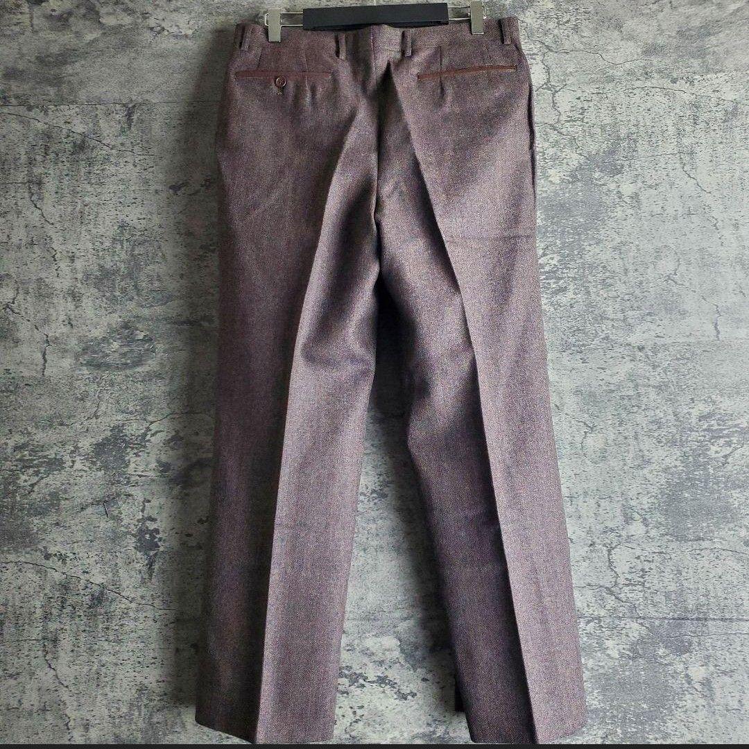 Setup Vintage 2 Button Herringbone Dull Purple Gray Retro