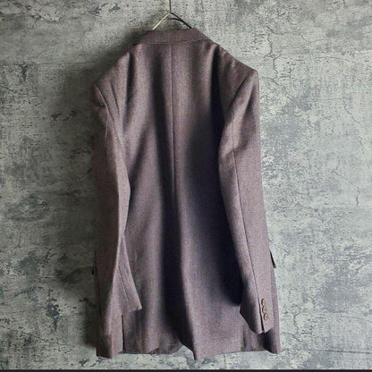 Setup Vintage 2 Button Herringbone Dull Purple Gray Retro
