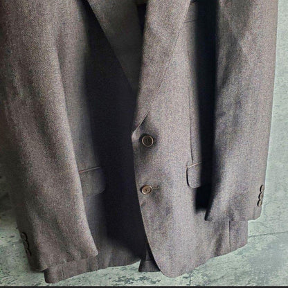 Setup Vintage 2 Button Herringbone Dull Purple Gray Retro