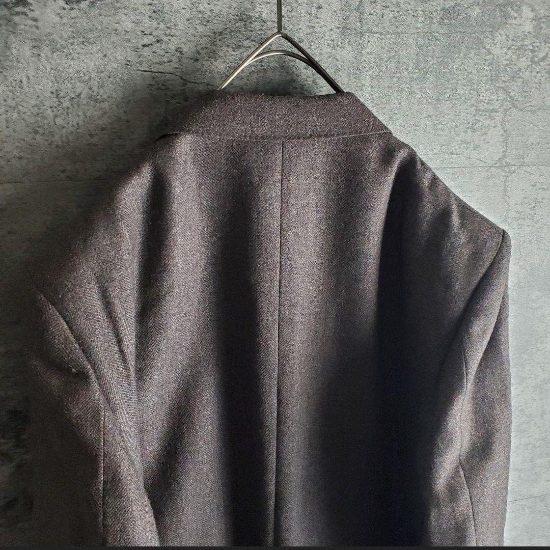 Setup Vintage 2 Button Herringbone Dull Purple Gray Retro