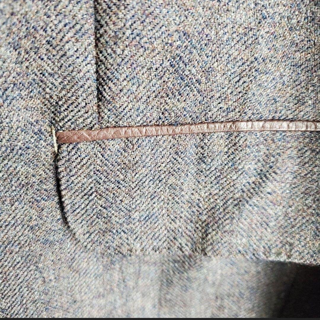 Setup Vintage 2 Button Herringbone Dull Purple Gray Retro