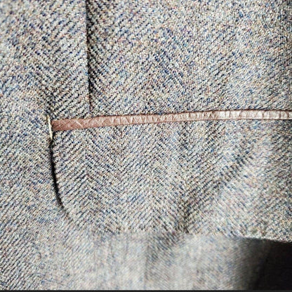 Setup Vintage 2 Button Herringbone Dull Purple Gray Retro