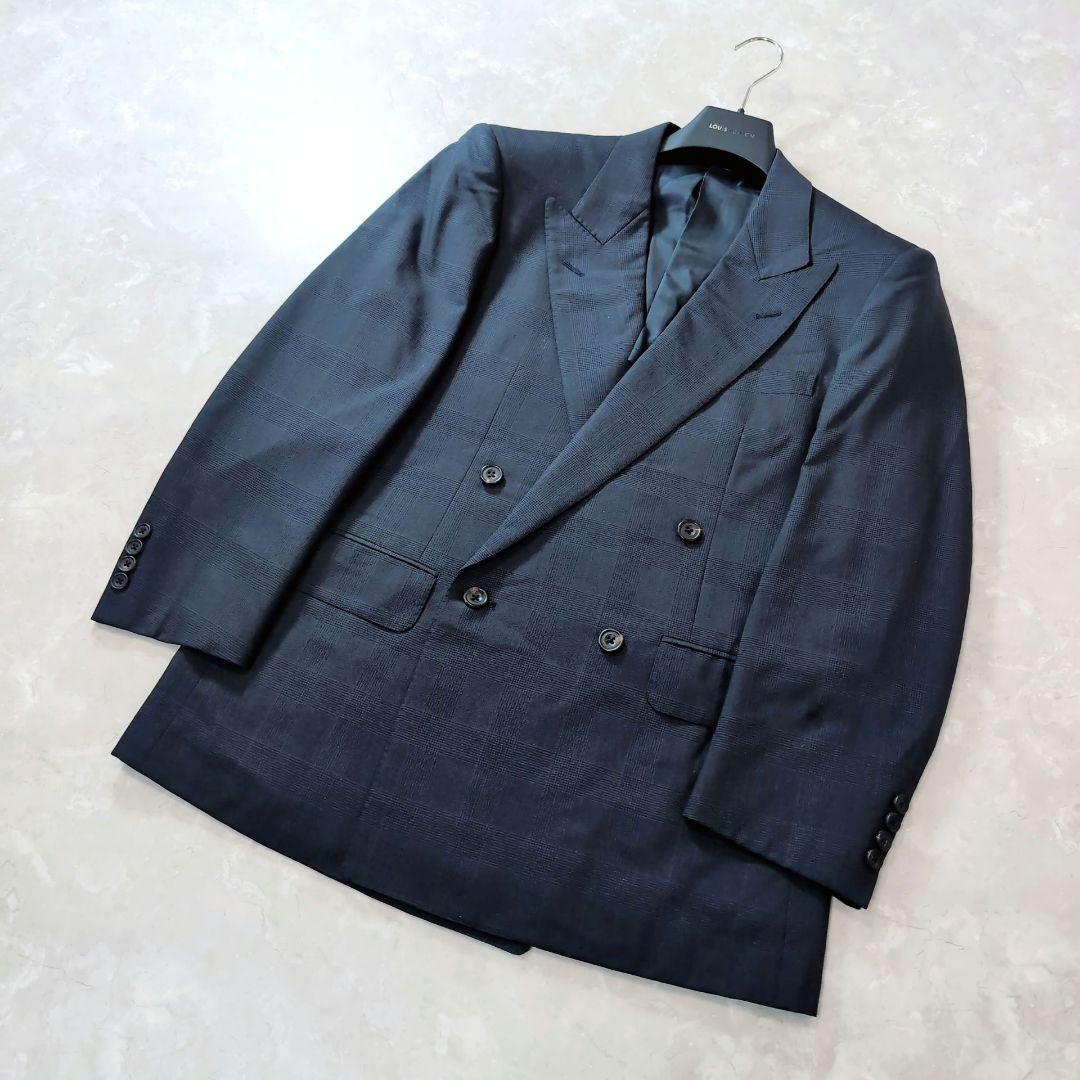 [Good Condition] Men's Double Suit 4 Buttons Stylish Navy Check M For Spring