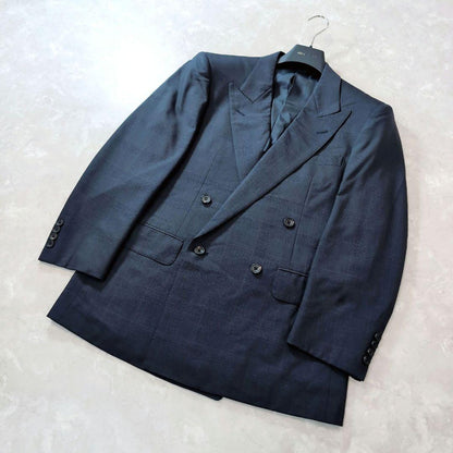 [Good Condition] Men's Double Suit 4 Buttons Stylish Navy Check M For Spring
