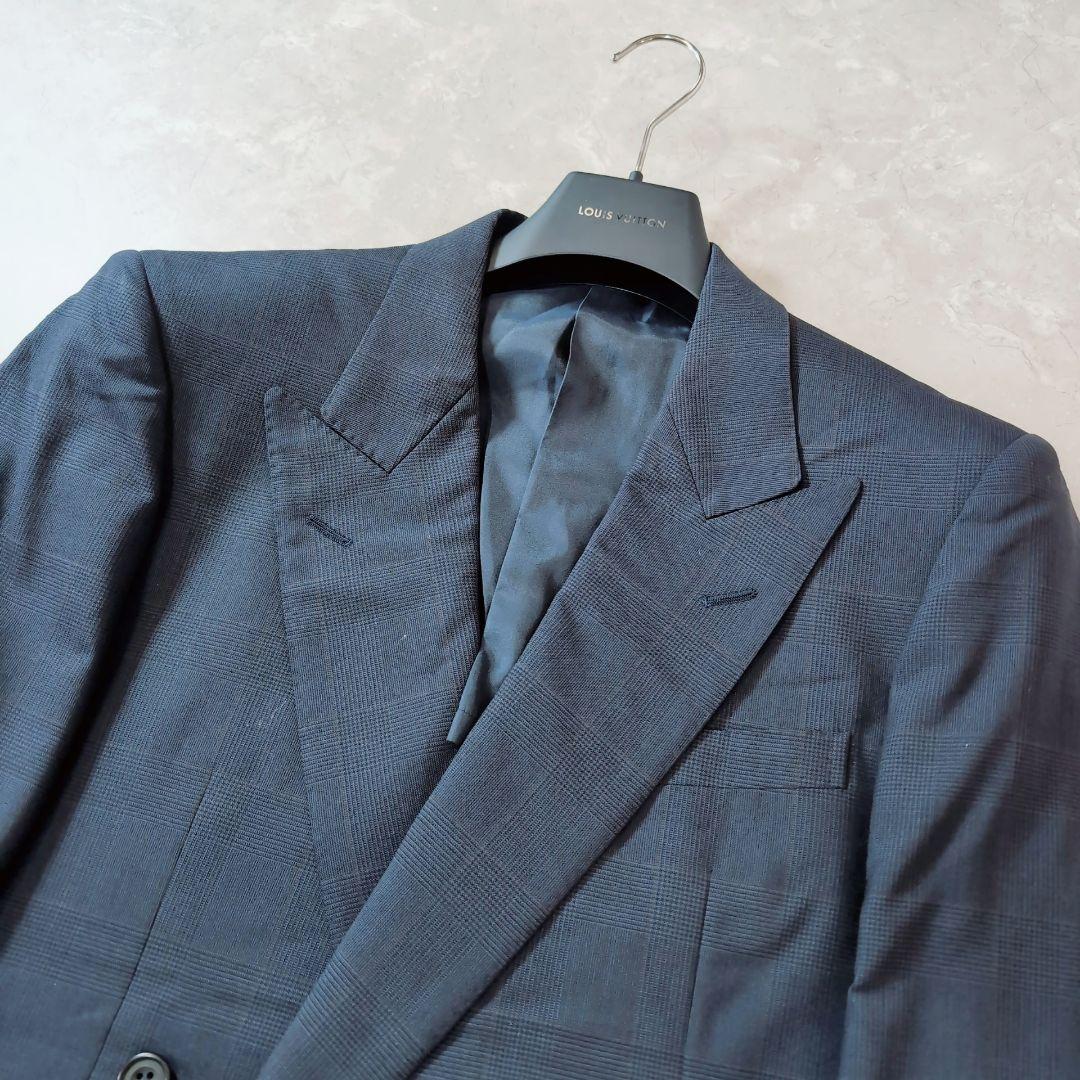 [Good Condition] Men's Double Suit 4 Buttons Stylish Navy Check M For Spring