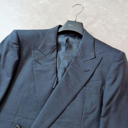 [Good Condition] Men's Double Suit 4 Buttons Stylish Navy Check M For Spring