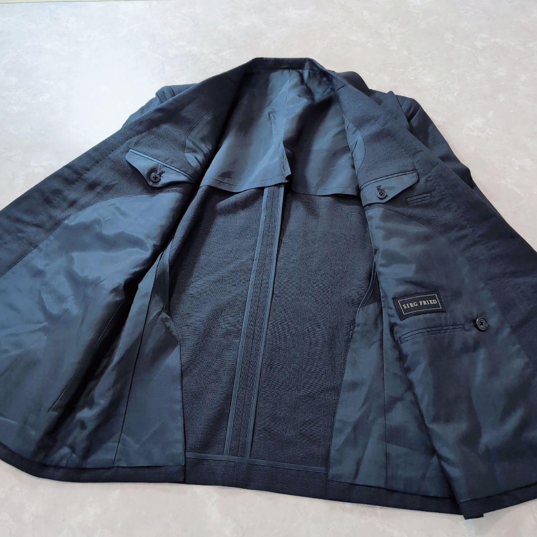 [Good Condition] Men's Double Suit 4 Buttons Stylish Navy Check M For Spring
