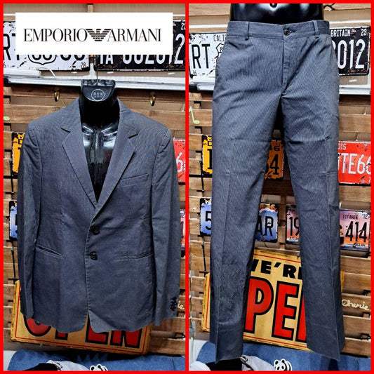Emporio Armani Two Button Striped Setup Suit 48 Gray