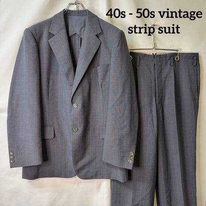 40s50s vintage button fly rockabilly extra thick striped suit