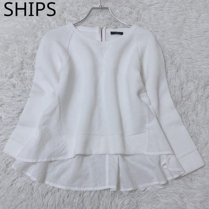 Ships Half Zip Trainer Different Materials Flare Sheer White Spring Autumn