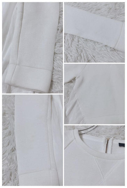 Ships Half Zip Trainer Different Materials Flare Sheer White Spring Autumn