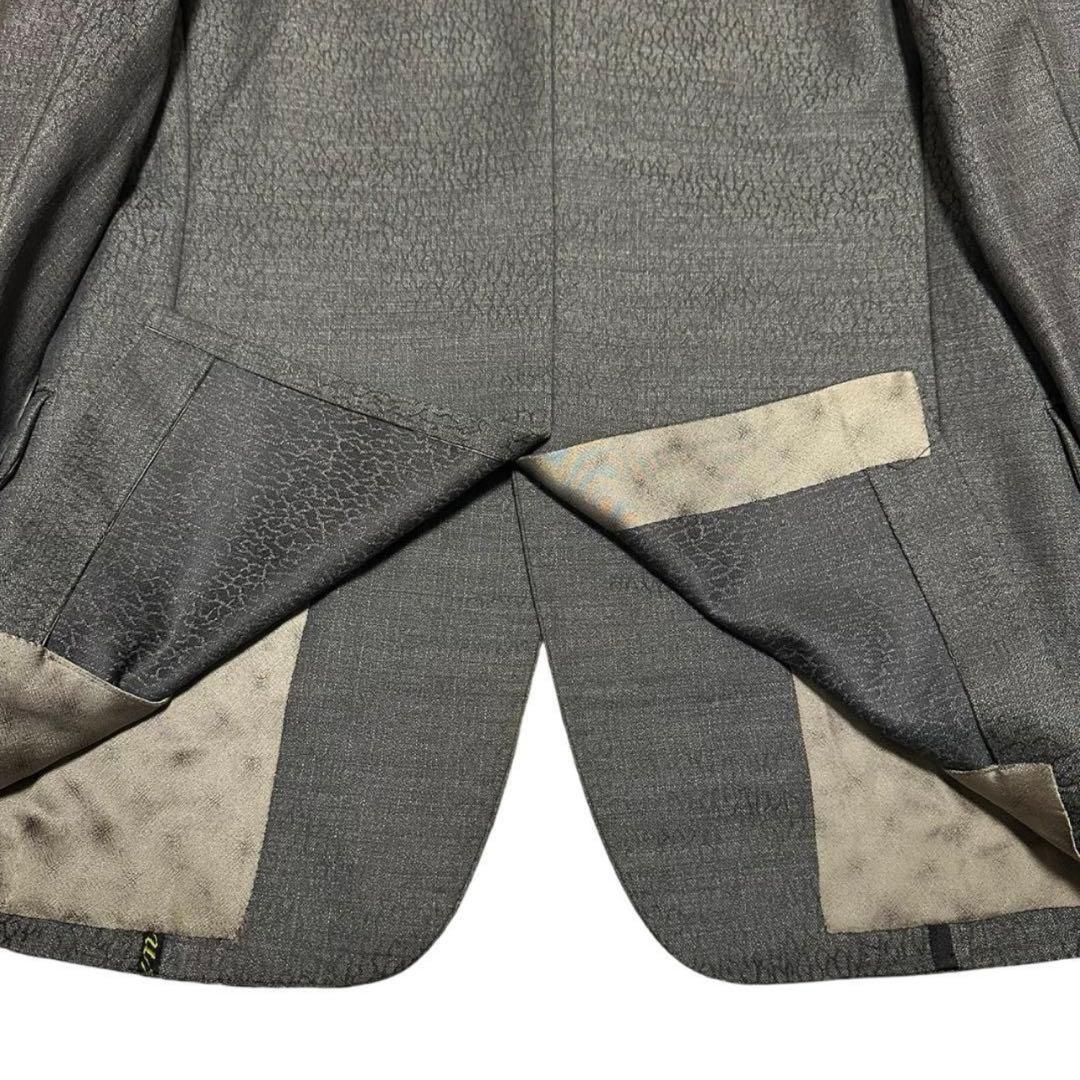 3 Piece Casual Suit Setup Charcoal Gray Rare Allover Pattern 3B S