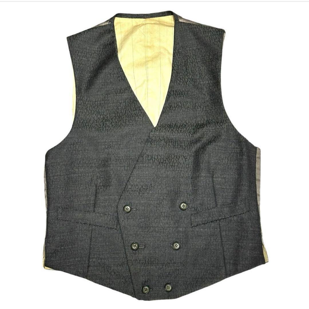 3 Piece Casual Suit Setup Charcoal Gray Rare Allover Pattern 3B S